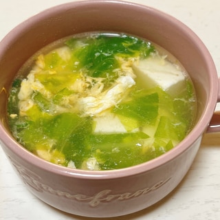 キャベツと豆腐の中華スープ